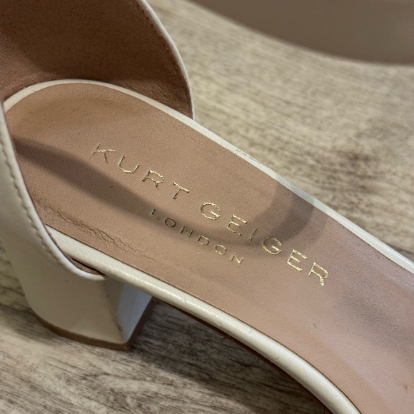 Kurt Geiger London Burlington Leather In Bone Block Heel Shoes 38.5 WORN ONCE - Picture 11 of 12